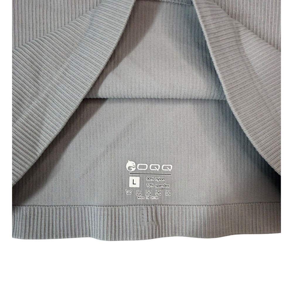 OQQ Seamless Ribbed Cropped Tank Top Large Gray NWOT - Picture 5 of 6